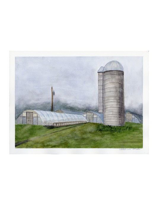 Silo and hoophouses: Wainting